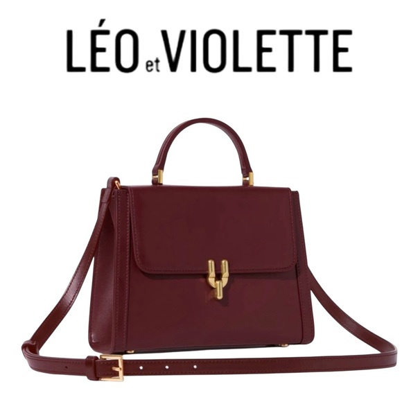 LEO ET VIOLETTE Le Laurence Satchel Crossbody in Burgundy RETAILS $545 Like New - Picture 1 of 16
